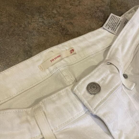 levi’s white stretchy skinny jeans see measurements size 29 - Picture 3 of 8